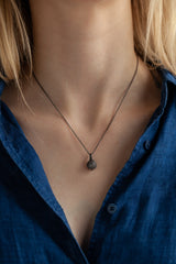 September Sapphire Birthstone Ball and Chain Pendant Necklace