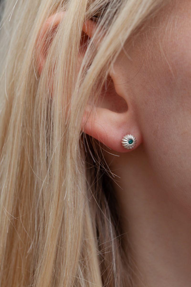 October Blue Tourmaline Birthstone Satsuma Studs