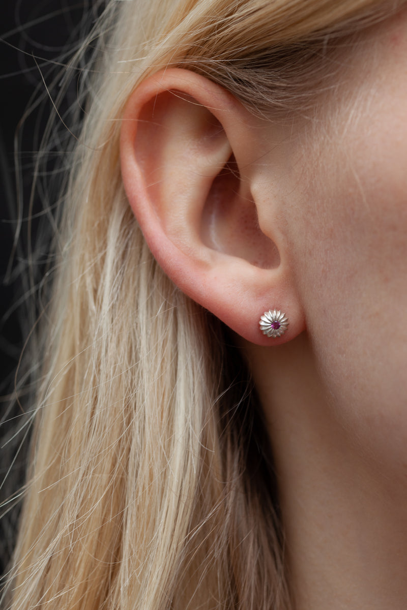 October Pink Tourmaline Birthstone Satsuma Studs