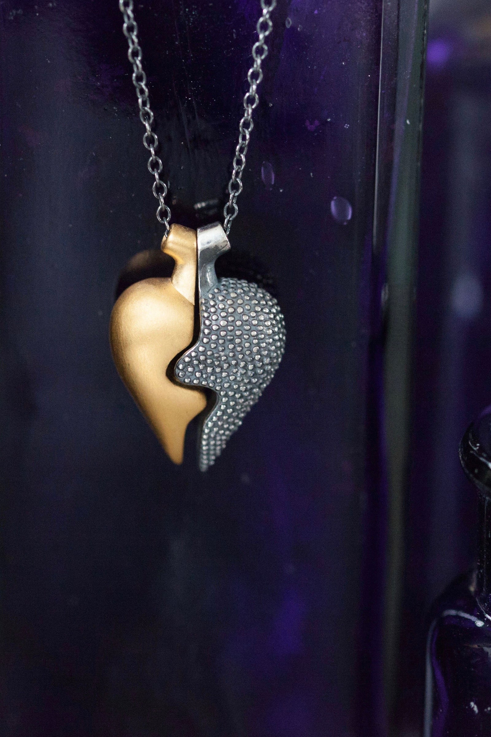 Large Two Part Heart Pendant Necklace Catherine Hills Jewellery