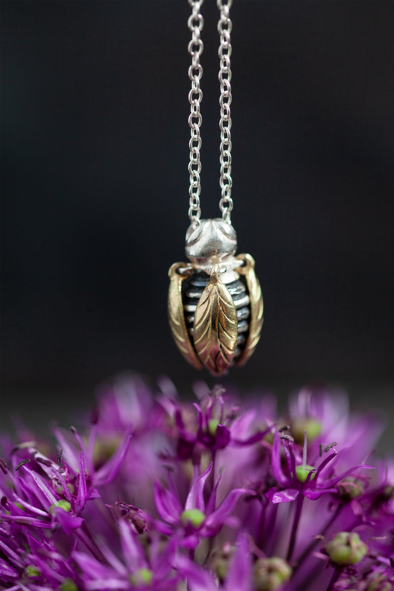 Tiny Bee Pendant Necklace