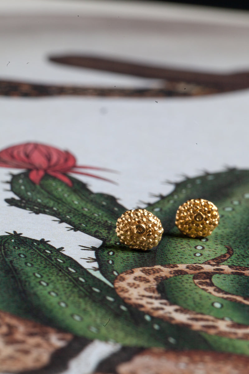 My Snake Eye Stud Earrings feature a bobbled textured oval serpent's eye motif 