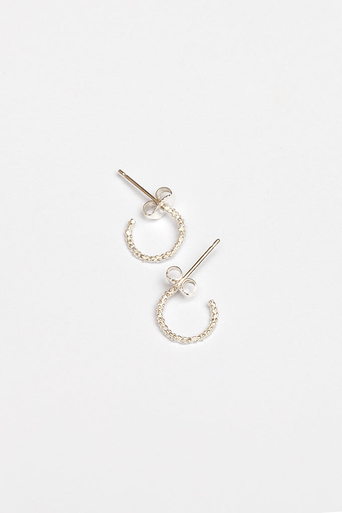 Tiny Bobbled Hoop Earrings