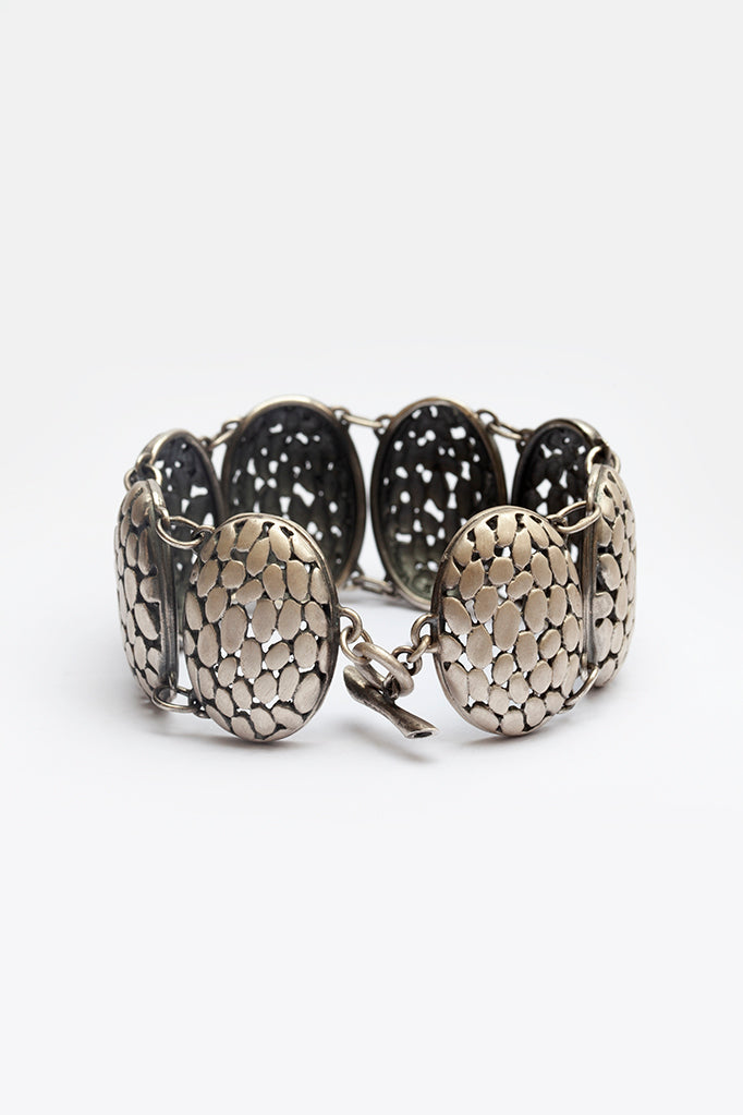 My ornate Turtle Shell Bracelet combines large patterned discs inspired by turtle shells
