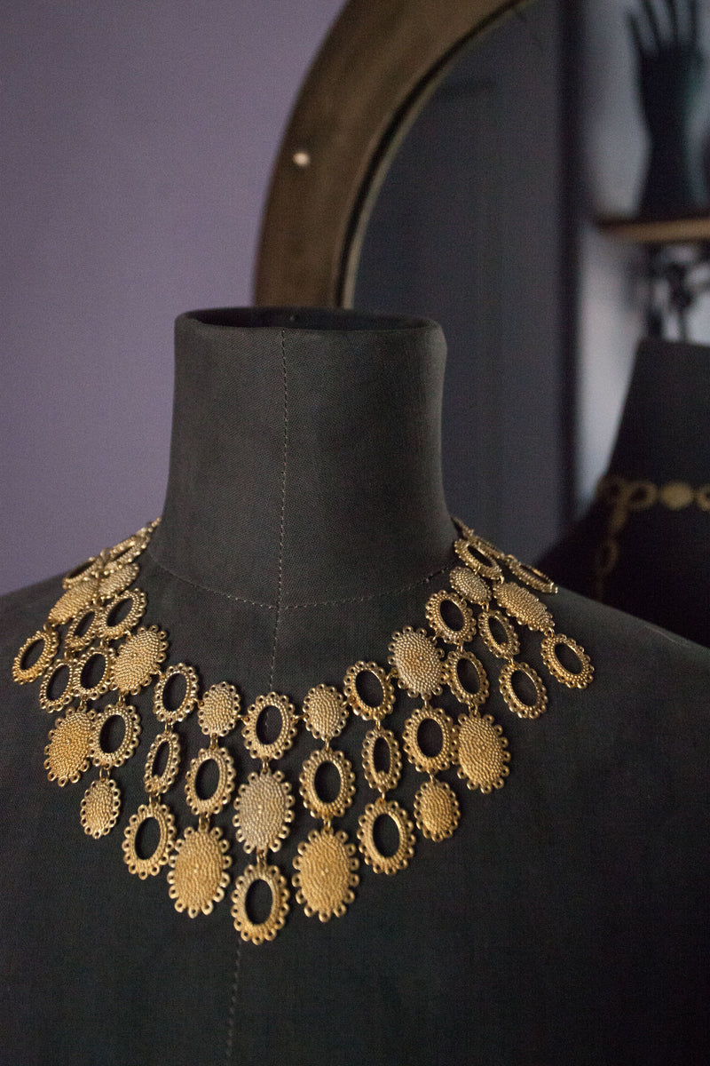 My Medium Baroque Collar Necklace, inspired by antique lace and ruffs, adds drama to any outfit