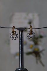 My Daisy Hoop Earrings feature stylised daisy charms hung from circular hoop sleepers