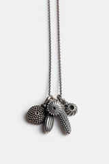 Five Pollen Charm Cluster Pendant Necklace