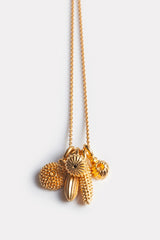 Five Pollen Charm Cluster Pendant Necklace