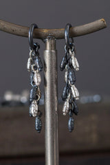 My Rice Pearl Drop Earrings feature multiple rice pearl beads in contrasting metals