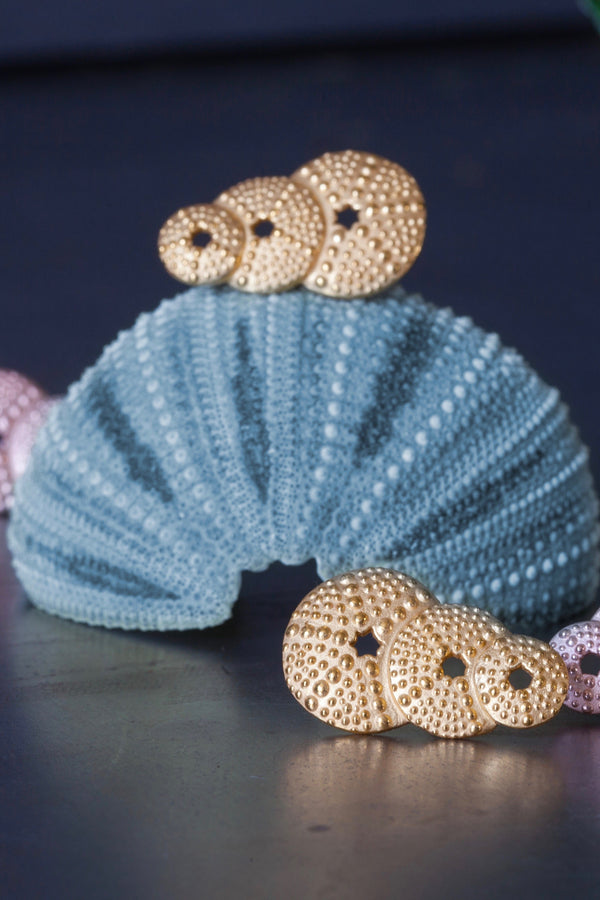 My Urchin Earrings feature a trio of tapering urchin motifs that flatter the ear