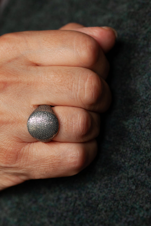 Mans Shark Skin Signet Ring