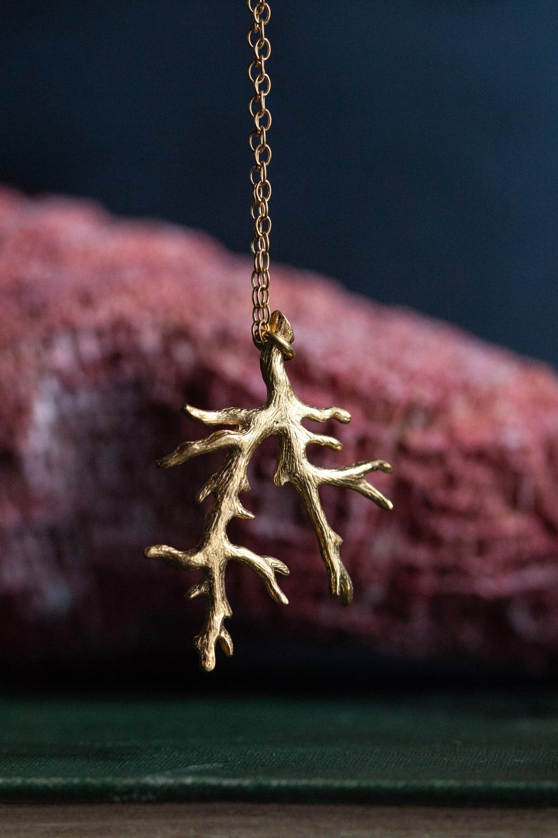 My Branch Pendant Necklace, inspired by my love of trees, sits beautifully against the skin or clothing and makes the everyday a bit more special. The chain fastens with a striped T bar and loop.