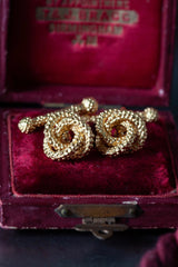 My Love Knot cufflink in gold plated silver uses a bobble texture and interlocking shape that symbolises never-ending love
