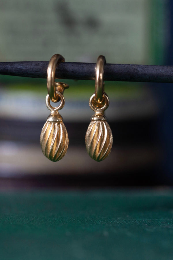 My Twisted Drop Earrings are diagonally striped teardrops on hooped sleepers 