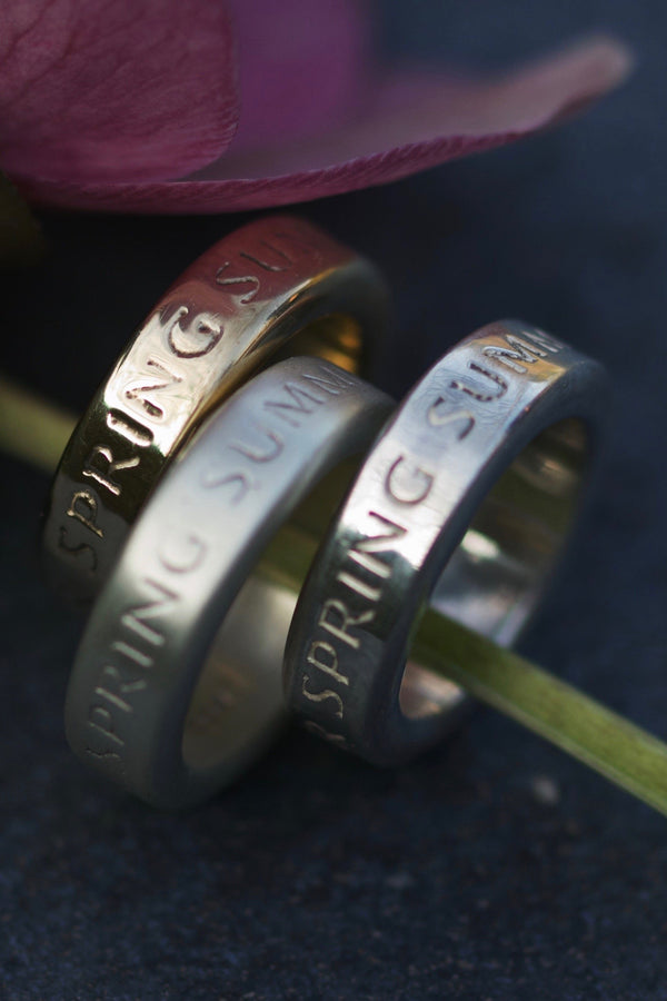 My Chunky Seasons Ring is engraved with the four seasons to symbolise the eternal life cycle