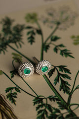 My Bobbled Pollen Stud Earrings are set with Emeralds May's birthstones