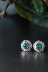 My Bobbled Pollen Stud Earrings are set with Emeralds May's birthstones