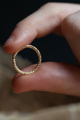 My 18ct Gold Midi Stacking rings are versatile textured medium width and make beautiful wedding bands