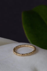 My 18ct Gold Midi Stacking rings are versatile textured medium width and make beautiful wedding bands