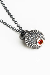 January Red Garnet Birthstone Ball and Chain Pendant Necklace