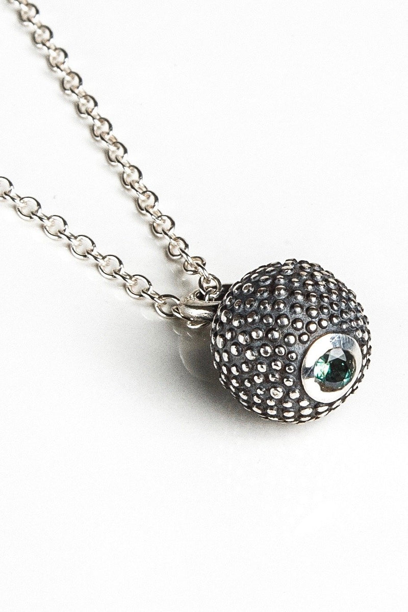 June Alexandrite Birthstone Ball and Chain Pendant Necklace