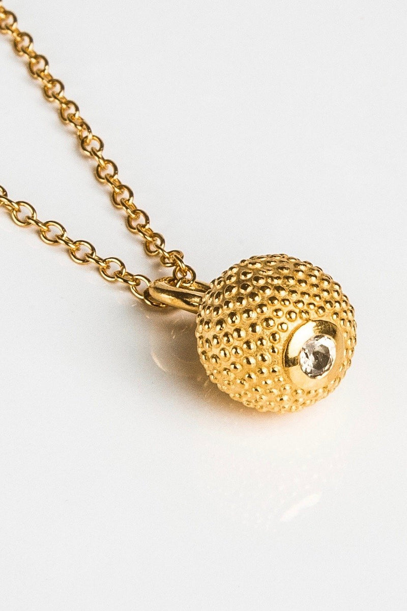 November Yellow Topaz Birthstone Ball and Chain Pendant Necklace