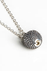 November Yellow Topaz Birthstone Ball and Chain Pendant Necklace