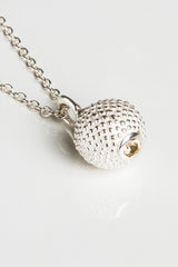 November Yellow Topaz Birthstone Ball and Chain Pendant Necklace