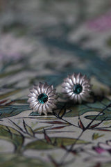 My October Blue Tourmaline Birthstone Satsuma Studs are subtly striped and set with gemstones