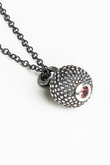 October Pink Tourmaline Birthstone Ball and Chain Pendant Necklace