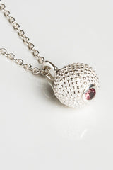 October Pink Tourmaline Birthstone Ball and Chain Pendant Necklace