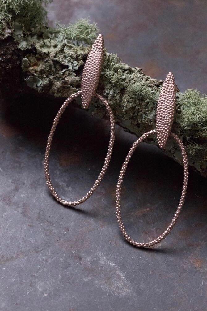 My Petal Oval Hoop Earrings in rose gold plated silver