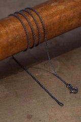 A fine trace chain in oxidised silver especially for charms to hang on