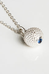 September Sapphire Birthstone Ball and Chain Pendant Necklace