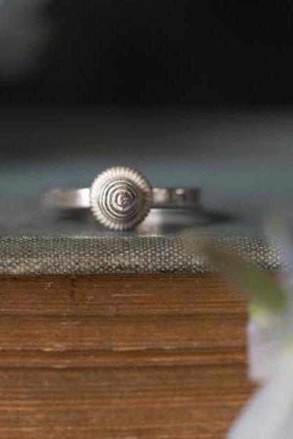 Top view of Pointed Bee Hive Stacking Ring inspired by nature
