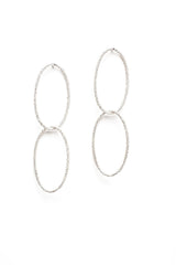 Double Oval Bobbled Hoop Drop Earrings