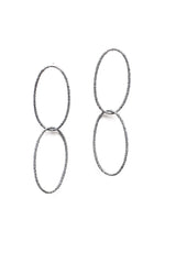 Double Oval Bobbled Hoop Drop Earrings