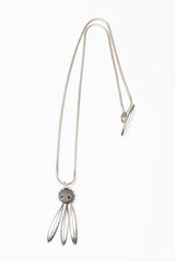 My Three Petal Aster Pendant features a domed beaded flower head with three graceful petals