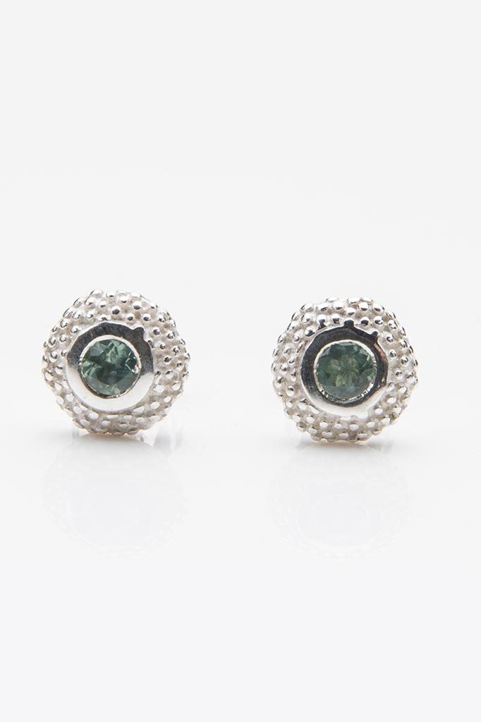 My June Alexandrite Bobbled Pollen Stud Earrings in silver