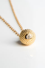 April Diamond Birthstone Ball and Chain Pendant Necklace