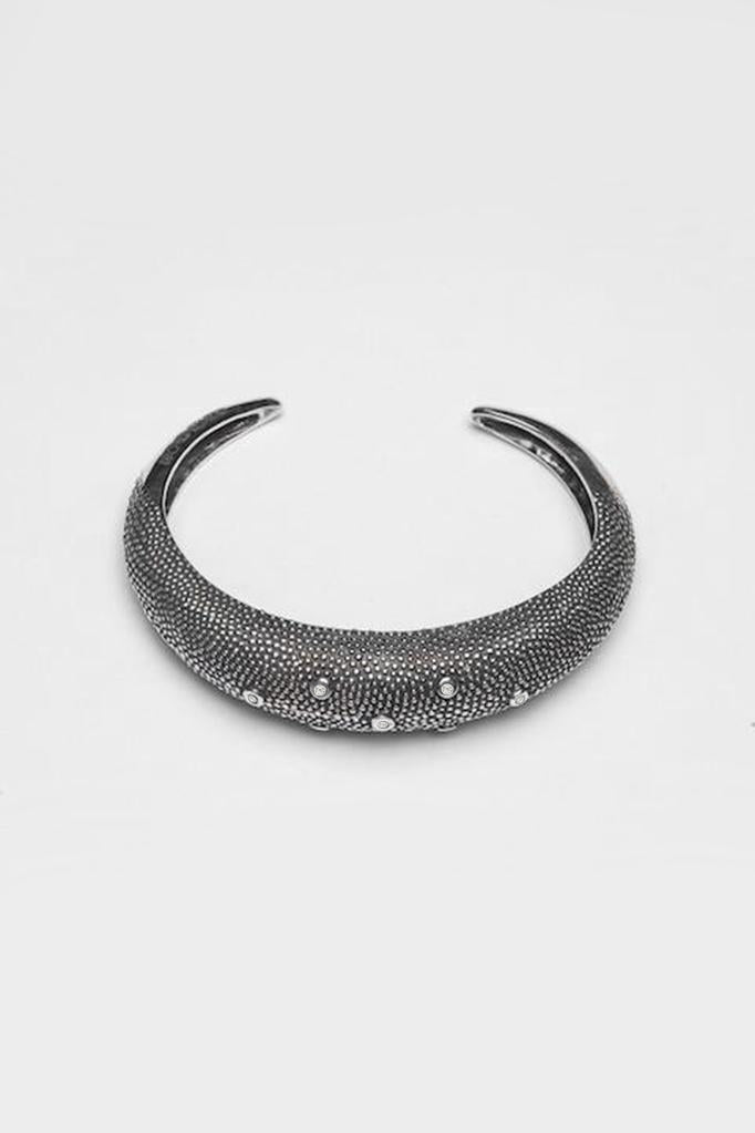 Axolotl Cuff Bangle with Diamonds