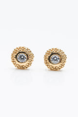 My April Diamond Bobbled Pollen Stud Earrings in yellow gold plated silver