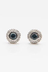 My November London Blue Topaz Bobbled Pollen Stud Earrings in silver