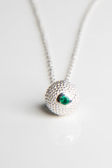 May Emerald Birthstone Ball and Chain Pendant Necklace