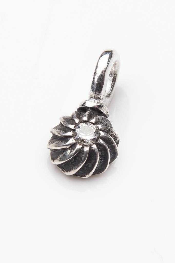 Gemstone Swirling Sepal Charm