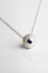 September Sapphire Birthstone Ball and Chain Pendant Necklace