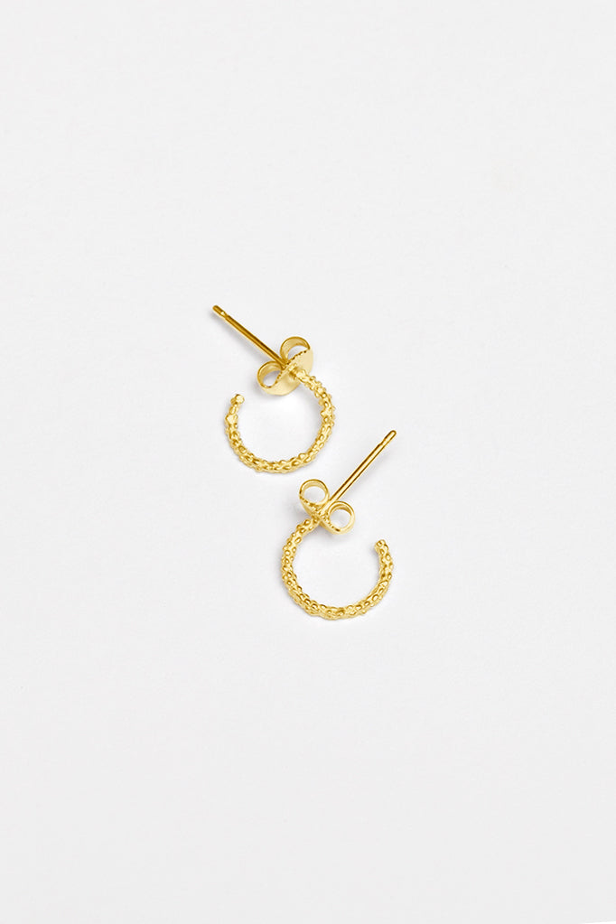 Tiny Bobbled Hoop Earrings